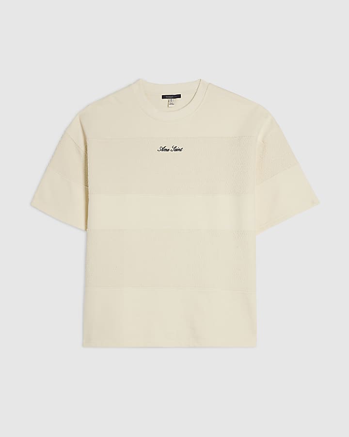 Cream Cotton Ame Saint Stripe T-Shirt