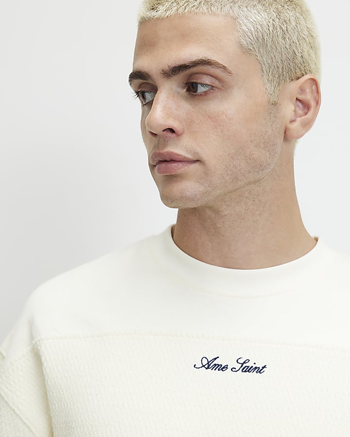 Cream Cotton Ame Saint Stripe T-Shirt