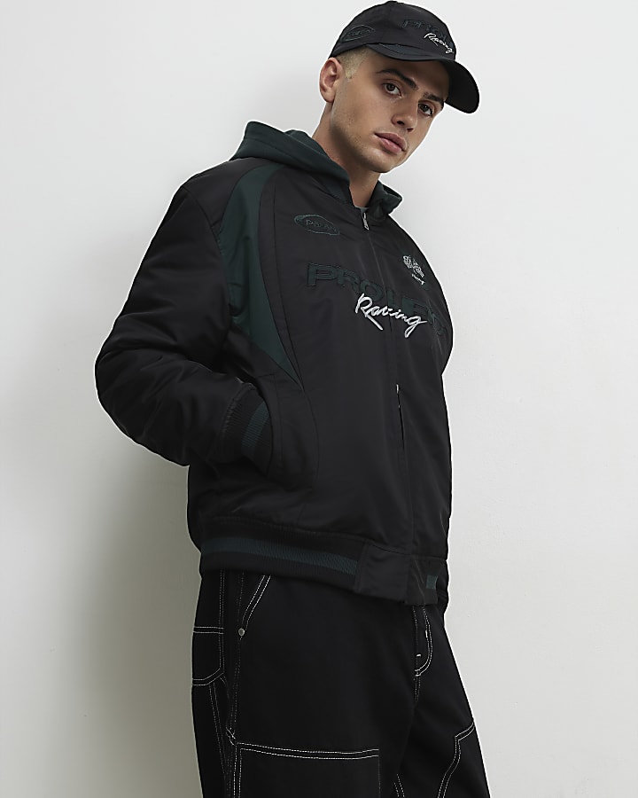 Green Sports Prolific Hooded Bomber Jacket