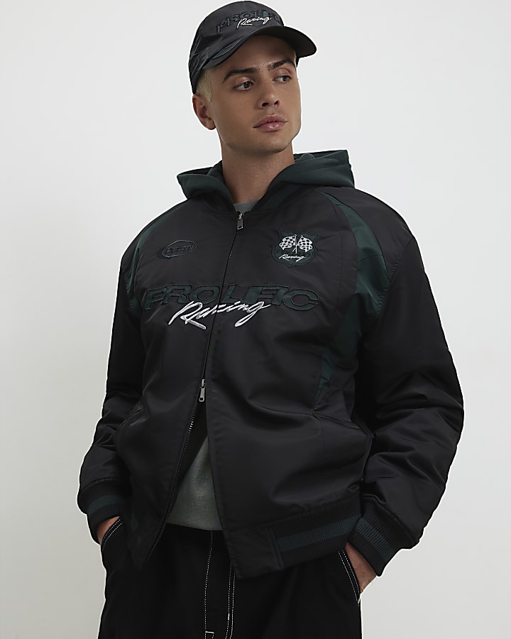 Green Sports Prolific Hooded Bomber Jacket