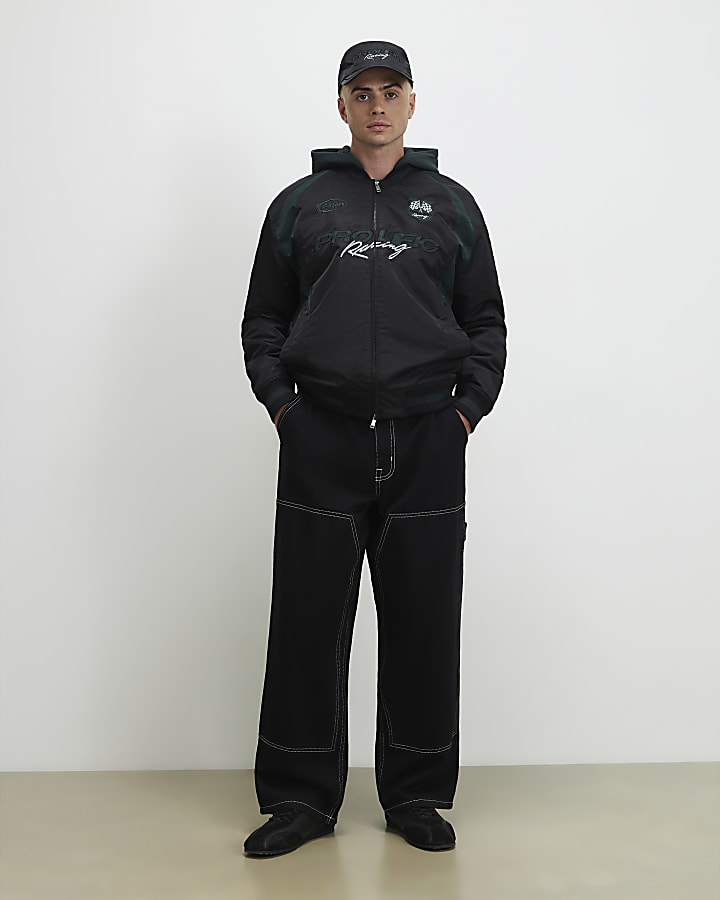 Green Sports Prolific Hooded Bomber Jacket