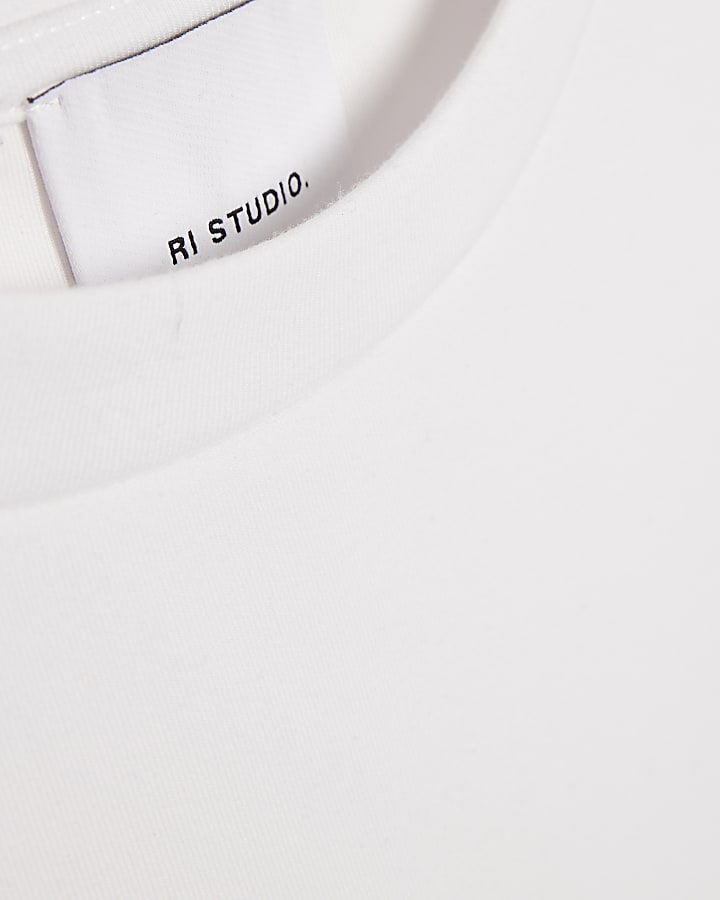 White RI Studio Boxy Crew Neck T-Shirt