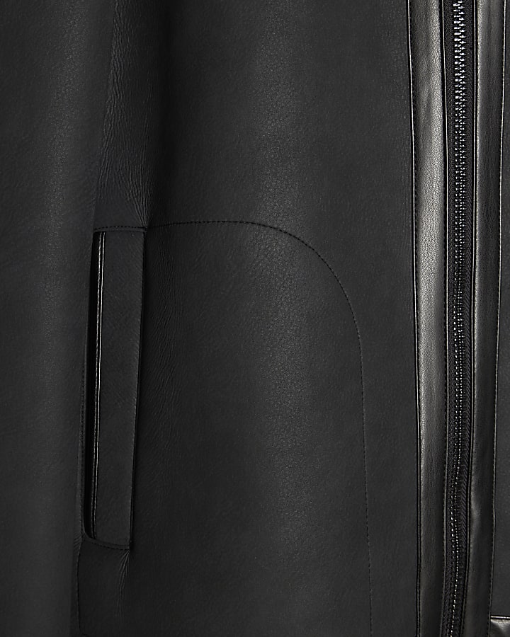 Black Shearling Lined Western Jacket