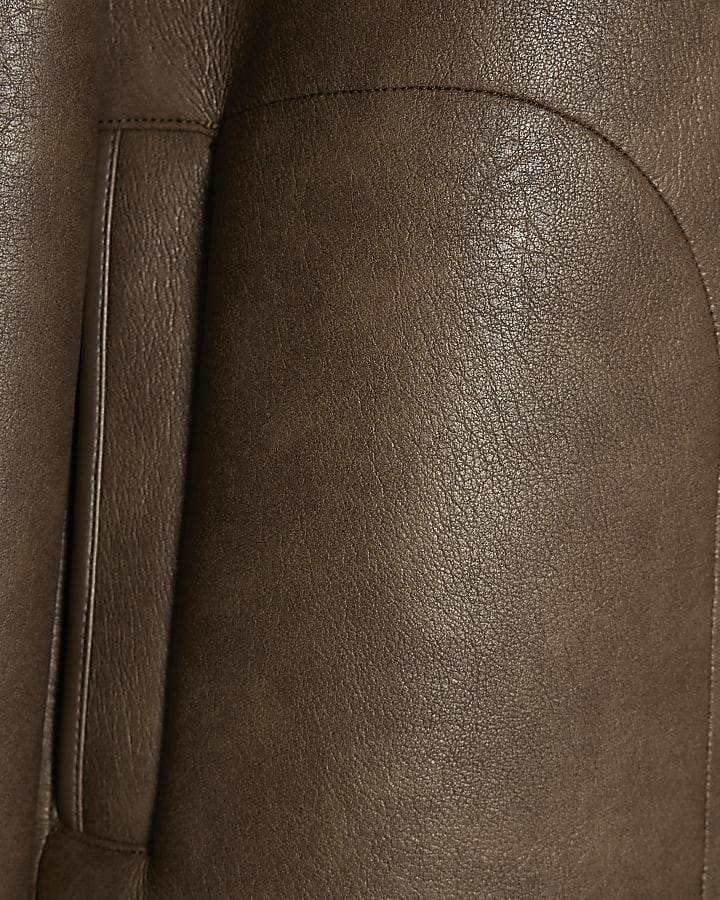 Brown Shearling Lined Western Jacket