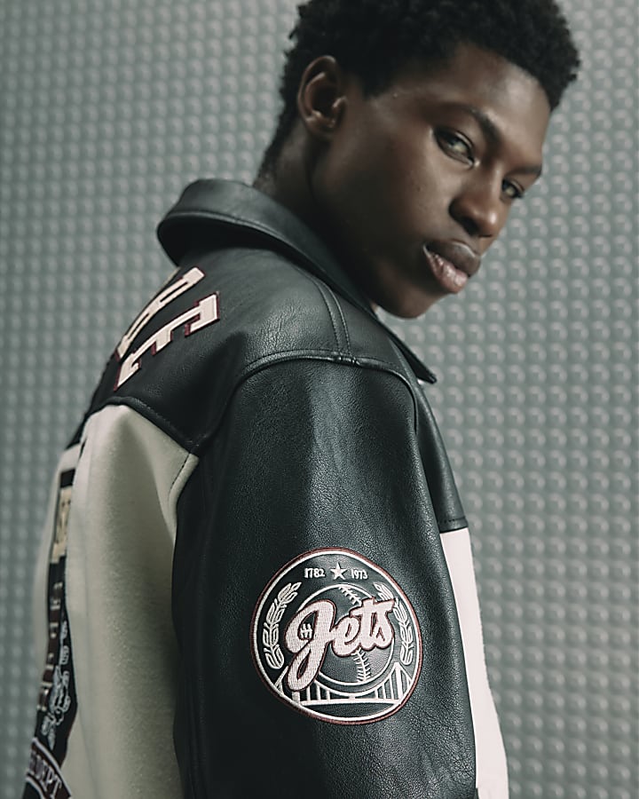 Black Club House Varsity Jacket