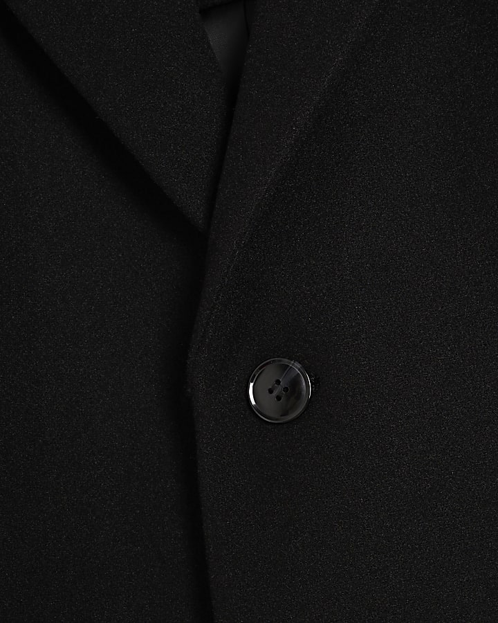 Black Single Breasted Overcoat