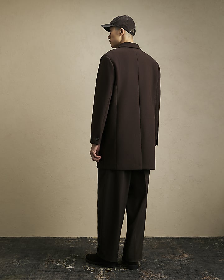 Brown Single Breasted Overcoat