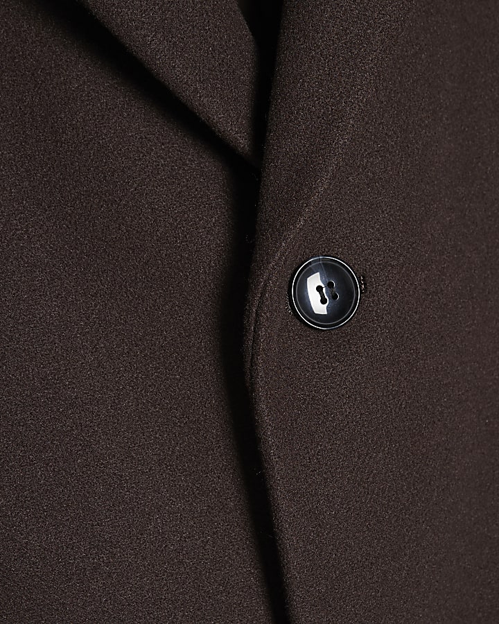 Brown Single Breasted Overcoat