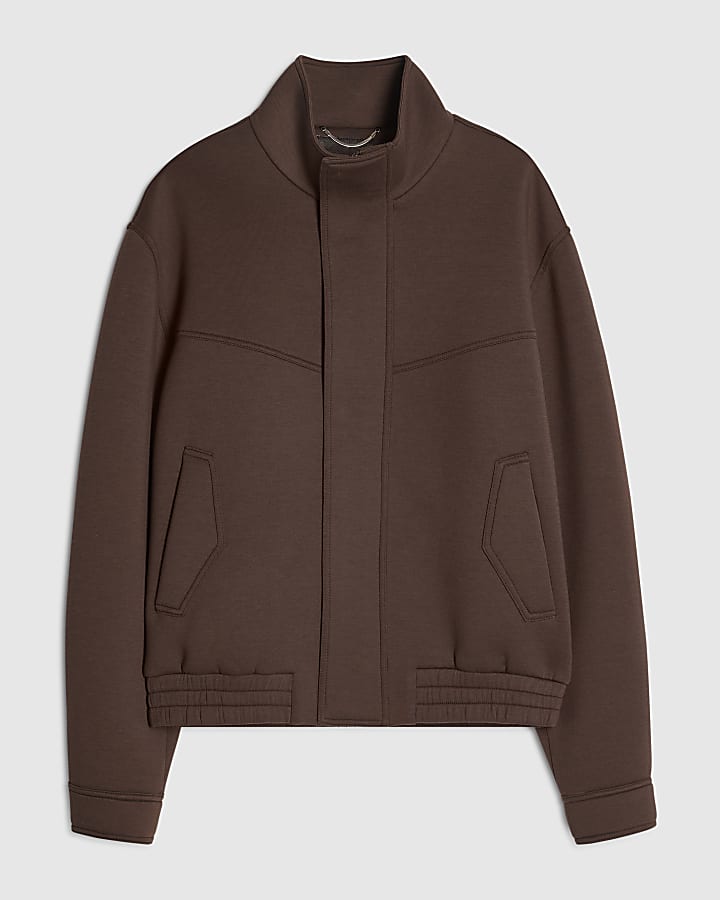 Brown Premium Funnel Neck Jacket