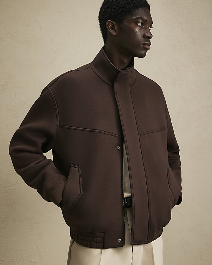 Brown Premium Funnel Neck Jacket