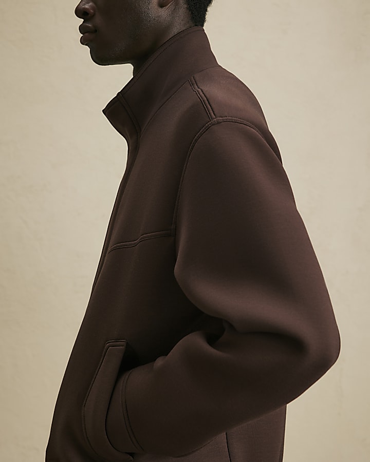 Brown Premium Funnel Neck Jacket