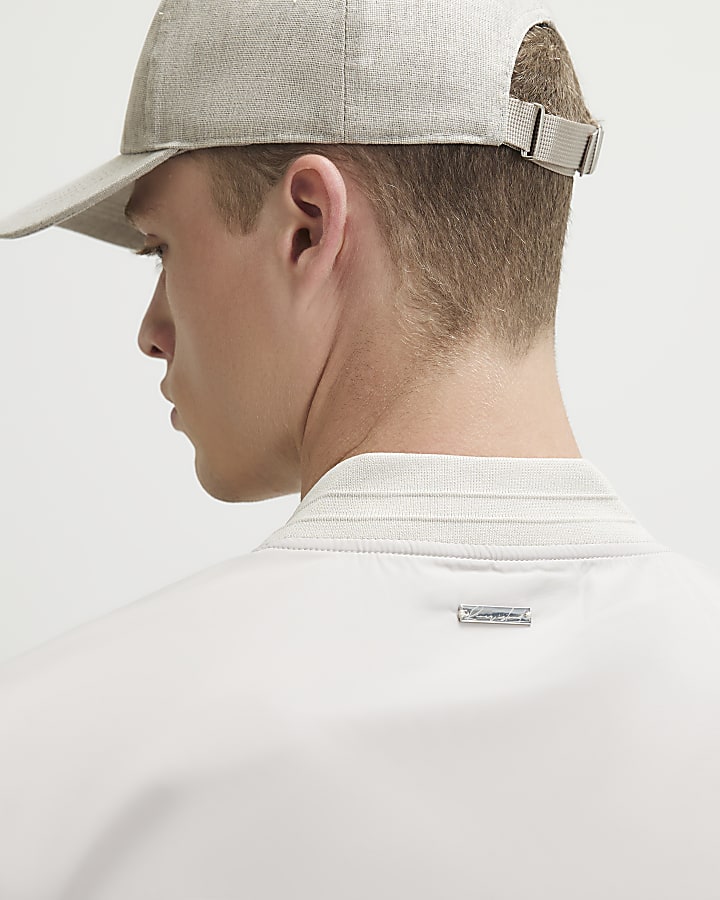 Beige Lightweight Bomber Jacket