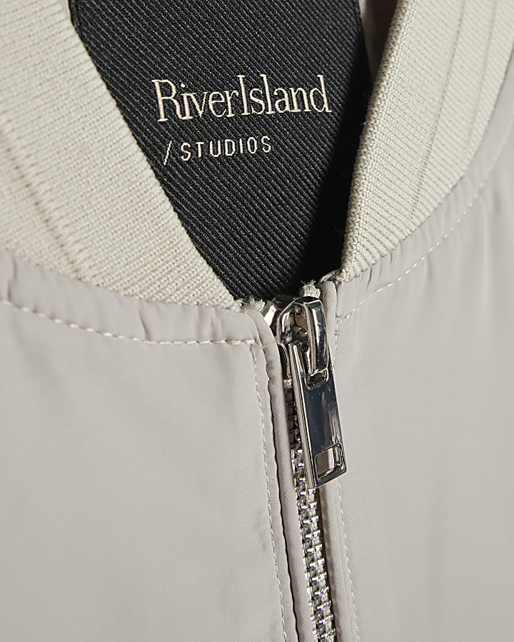 Beige Lightweight Bomber Jacket