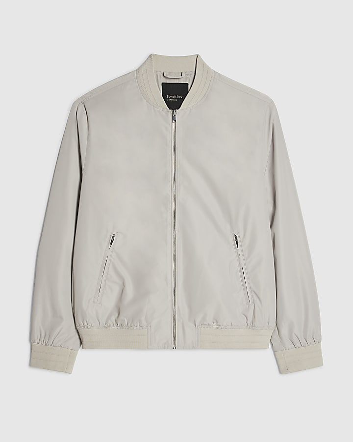 Beige Lightweight Bomber Jacket