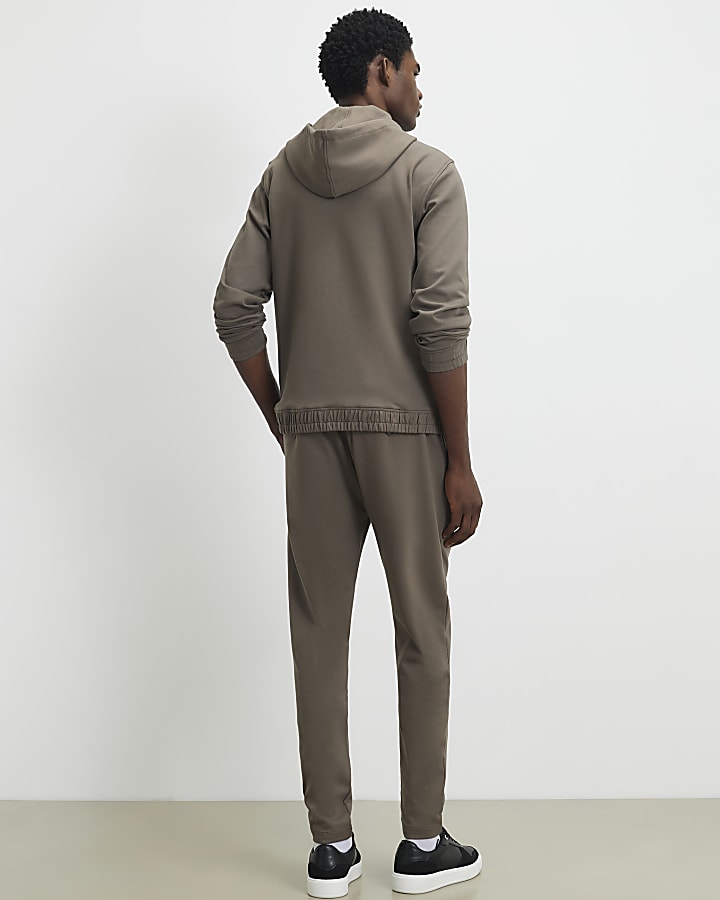 Khaki Slim Fit Fixed Waistband Joggers