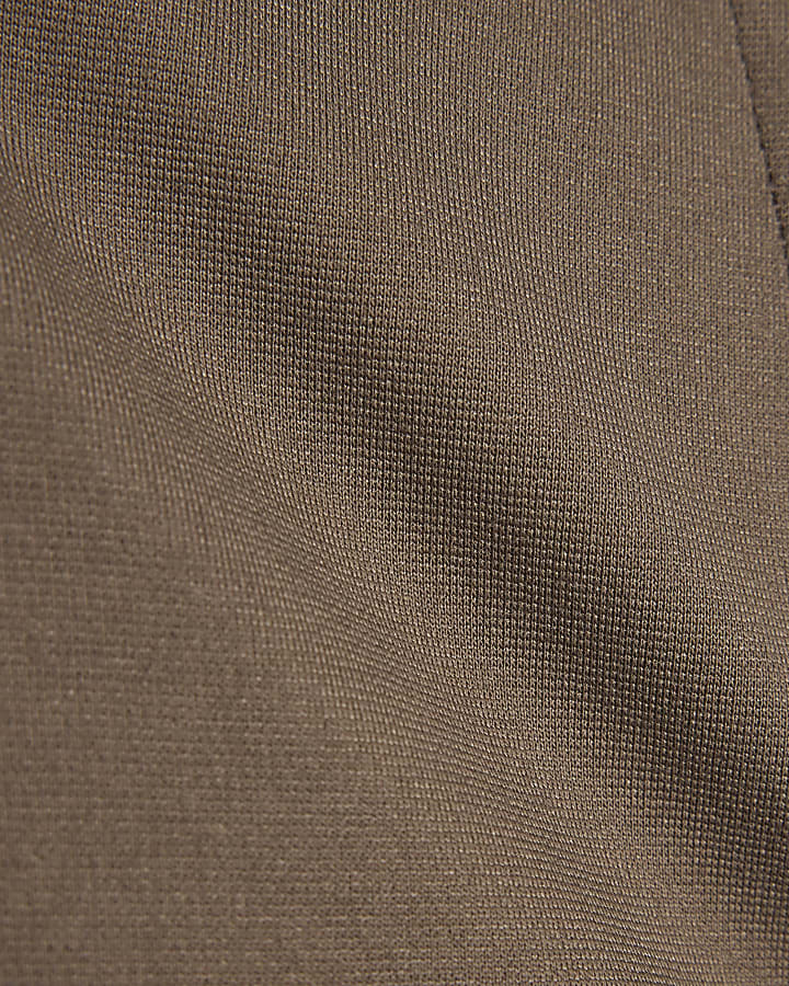 Khaki Slim Fit Fixed Waistband Joggers