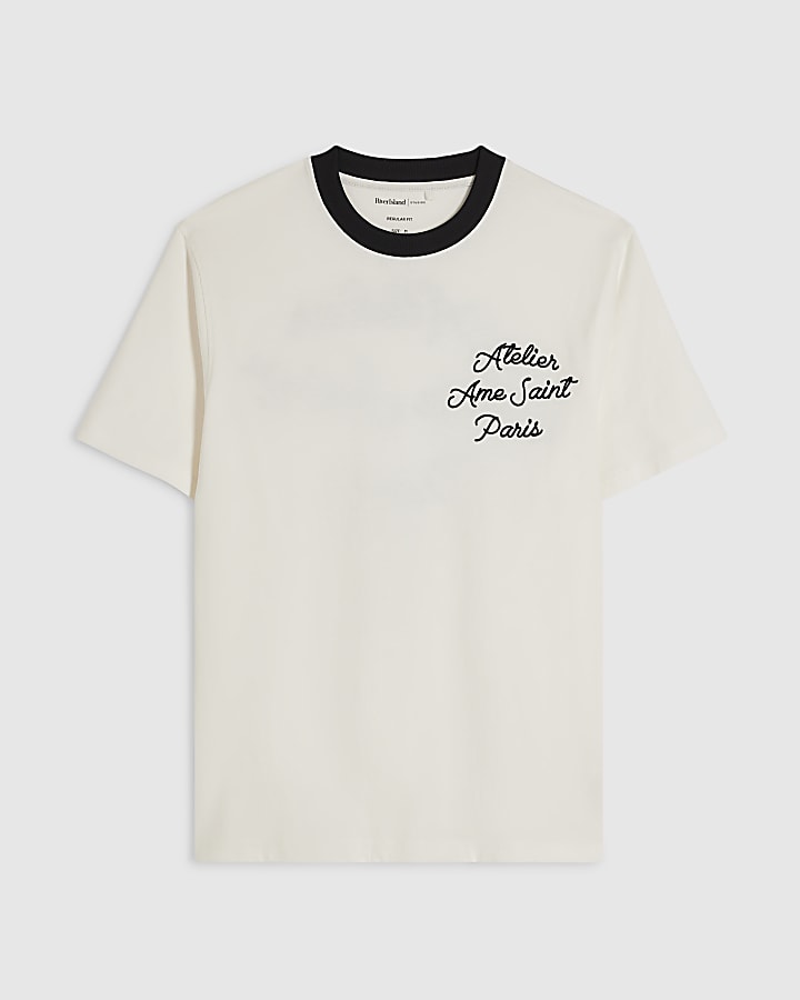White Cotton Ame Saint Ringer T-Shirt