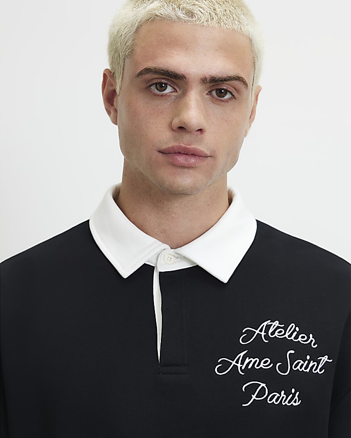 Black Regular Fit Ame Saint Polo Shirt