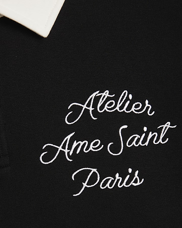 Black Regular Fit Ame Saint Polo Shirt