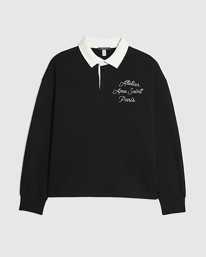 Black Regular Fit Ame Saint Polo Shirt