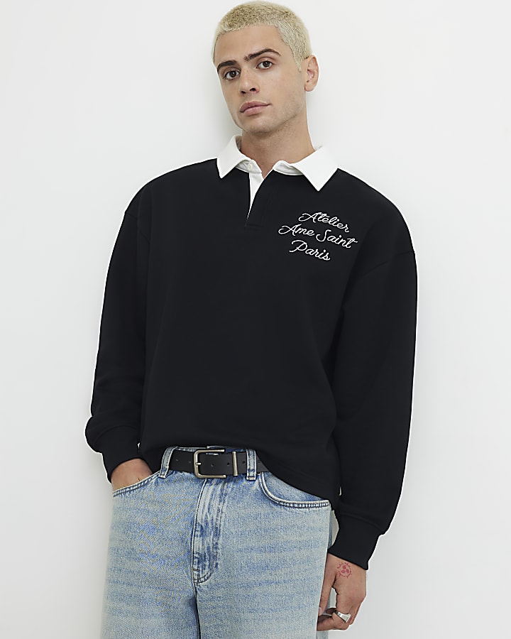 Black Regular Fit Ame Saint Polo Shirt