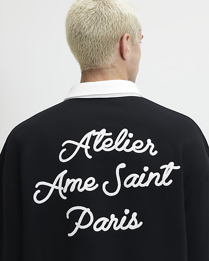 Black Regular Fit Ame Saint Polo Shirt