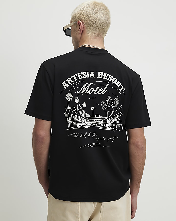 Black Cotton Artesia Motel T-Shirt