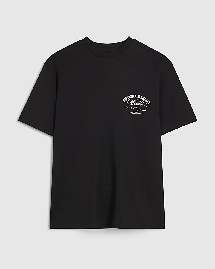 Black Cotton Artesia Motel T-Shirt