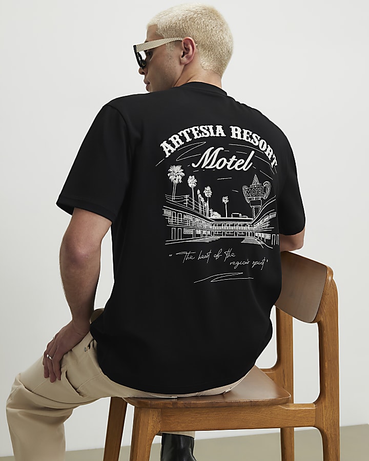 Black Cotton Artesia Motel T-Shirt