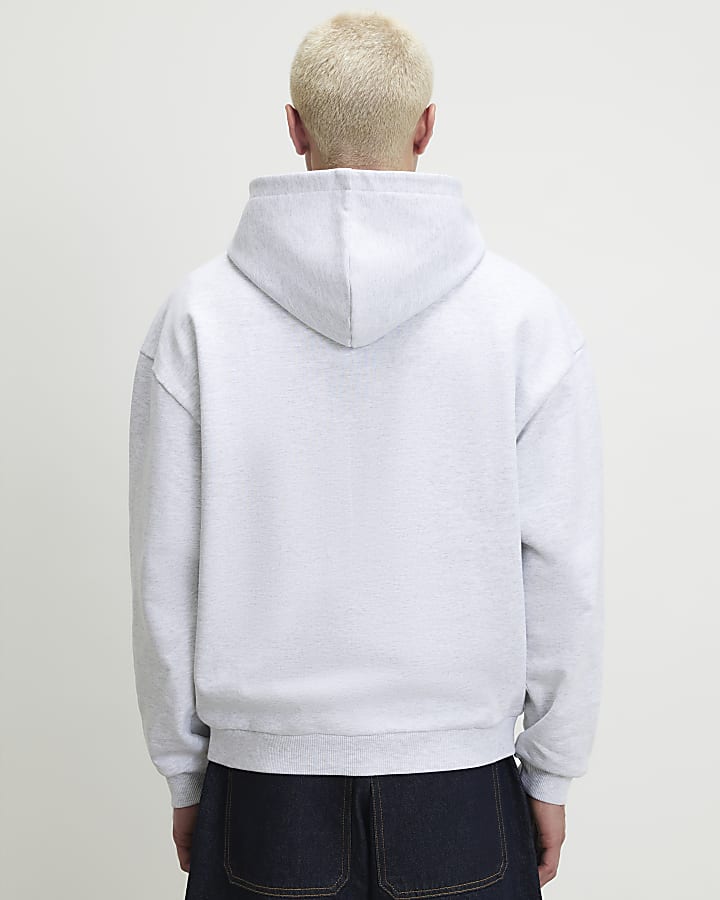 Grey Oversized Fit Cotton Ame Saint Hoodie