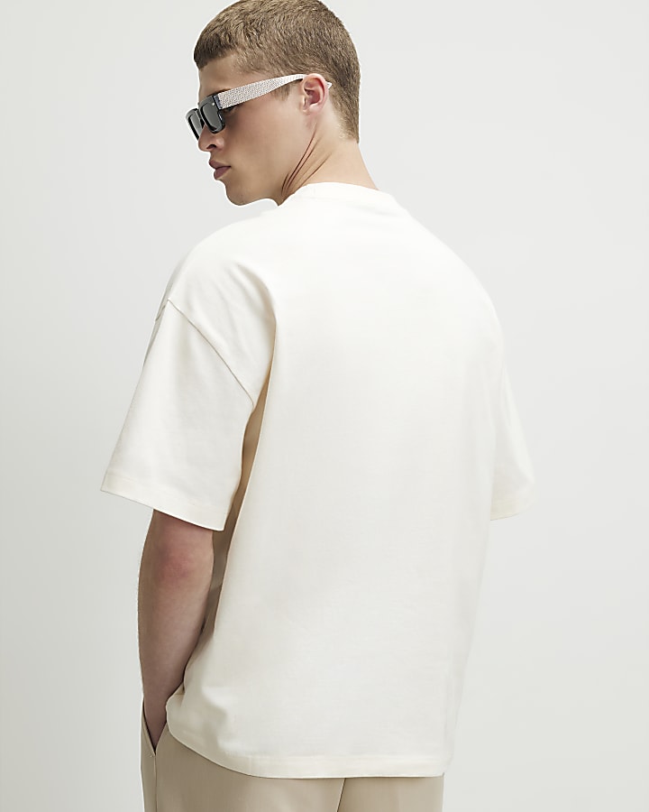 White Cotton Floral Pocket T-Shirt