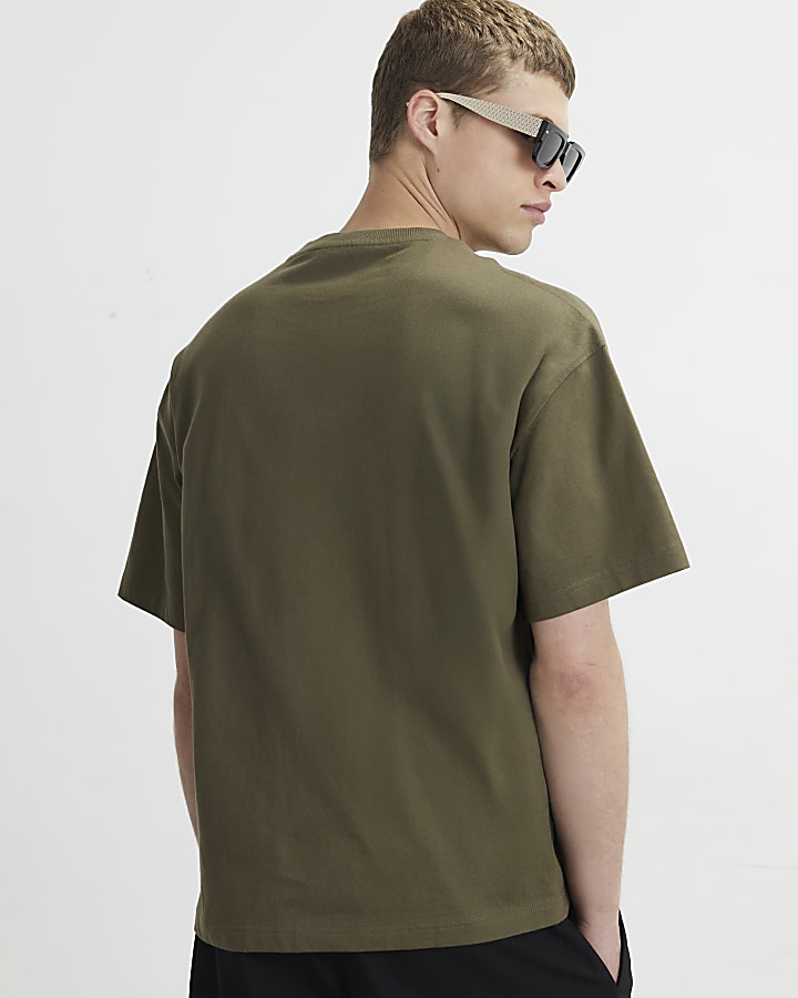 Green Cotton Floral Border T-Shirt
