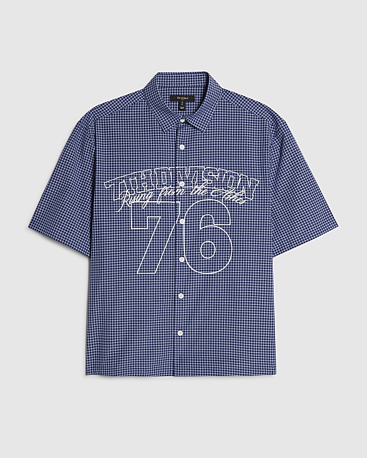 Navy Regular Fit 76 Check Shirt