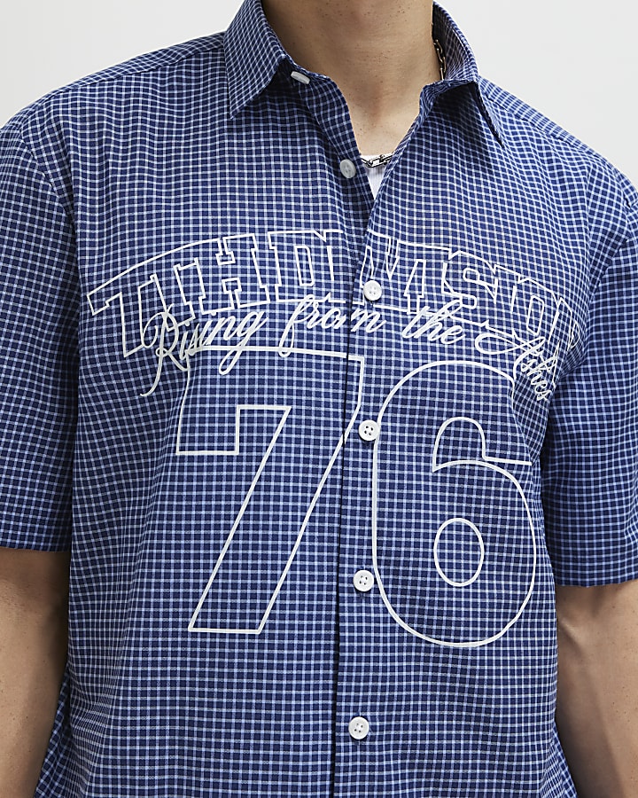 Navy Regular Fit 76 Check Shirt