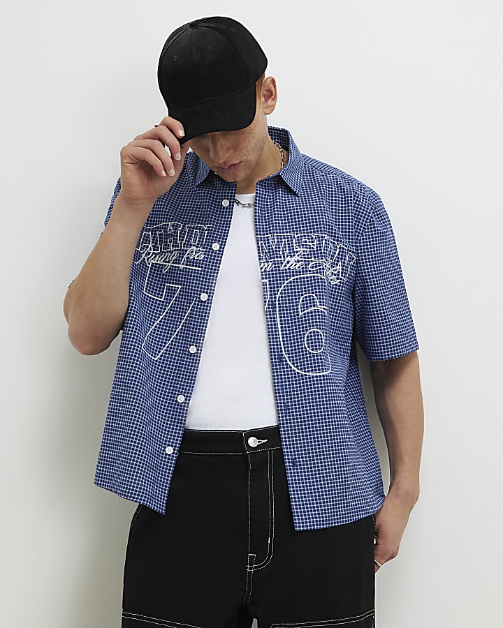 Navy Regular Fit 76 Check Shirt