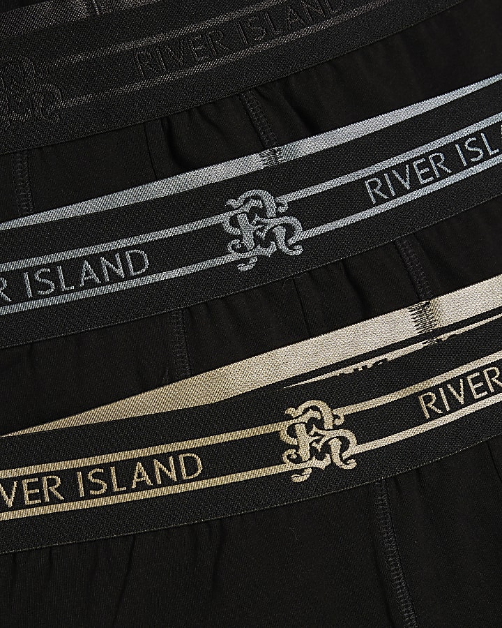 Black Metallic Waistband Pack of 5 Trunks