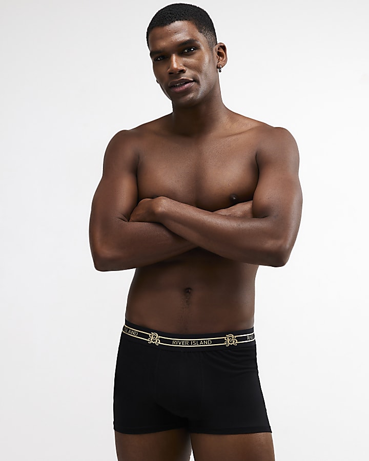Black Metallic Waistband Pack of 5 Trunks