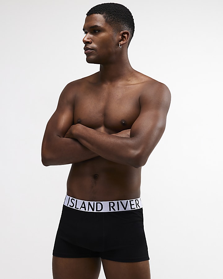 Black Jacquard Waistband Trunks Pack of 5