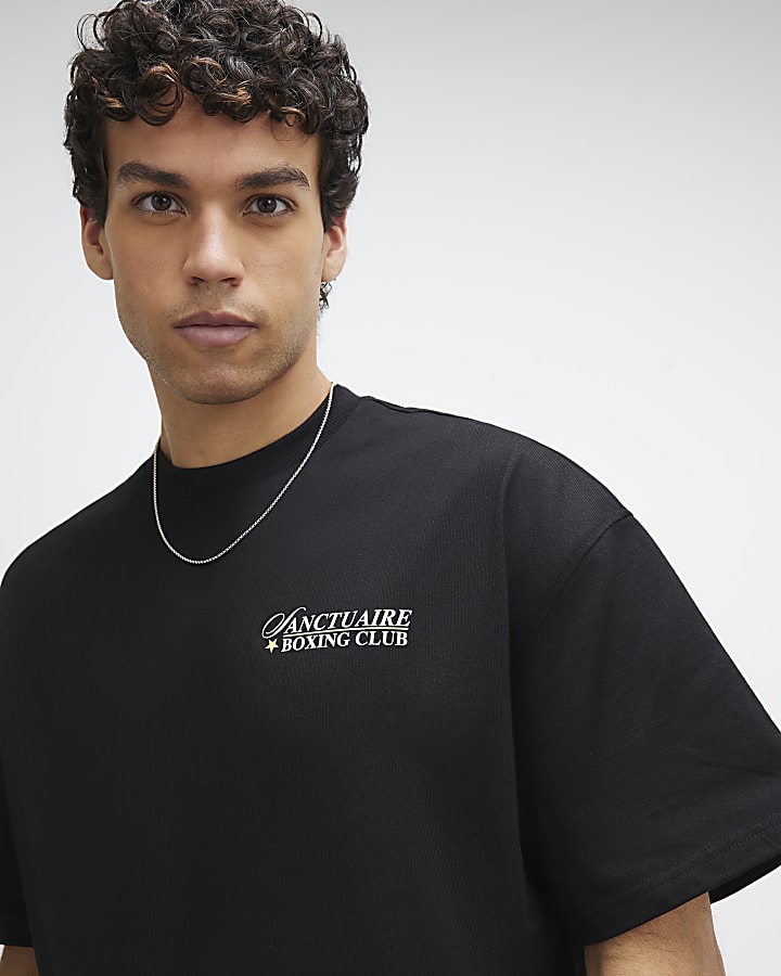 Black Oversized Fit Sanctuaire Boxing T-Shirt
