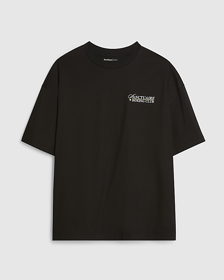 Black Oversized Fit Sanctuaire Boxing T-Shirt