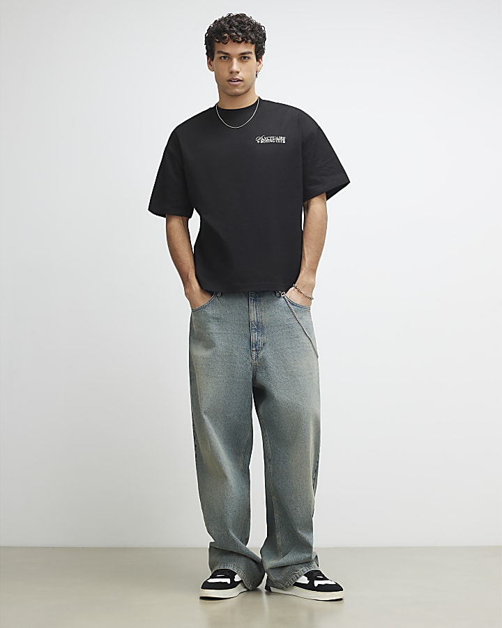 Black Oversized Fit Sanctuaire Boxing T-Shirt