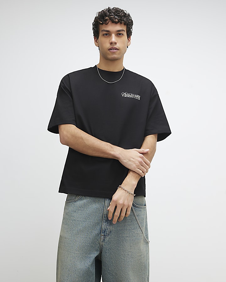 Black Oversized Fit Sanctuaire Boxing T-Shirt