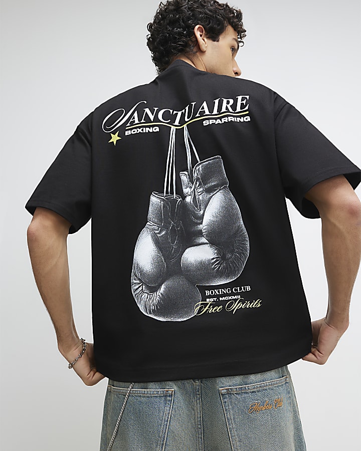 Black Oversized Fit Sanctuaire Boxing T-Shirt
