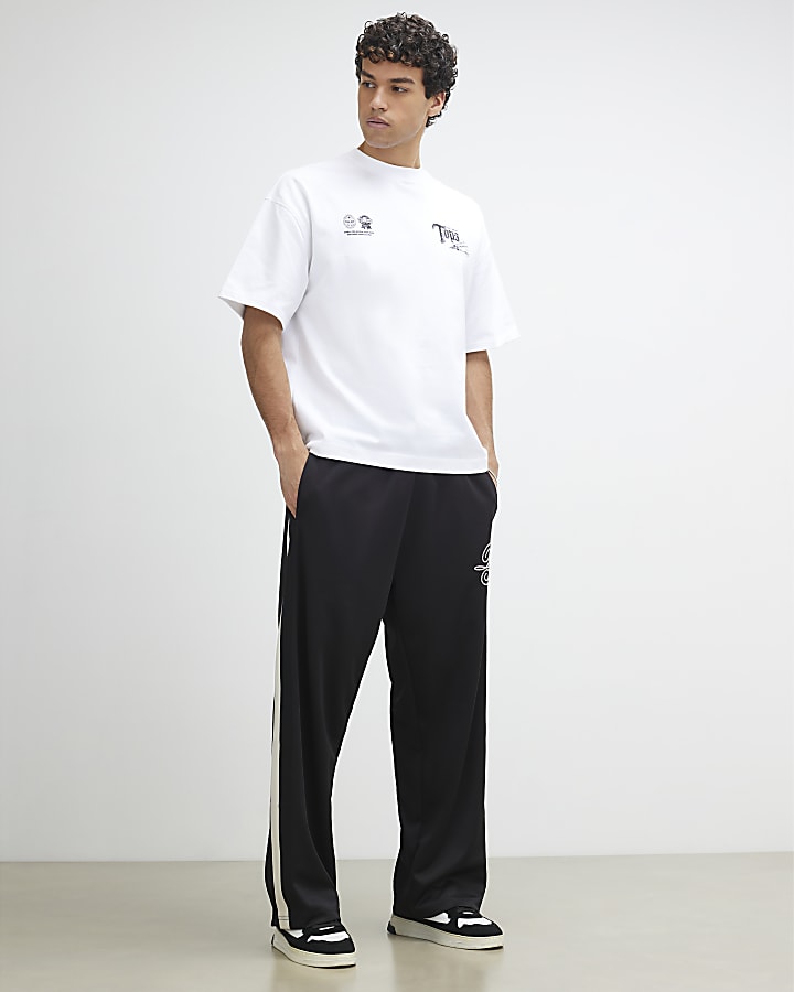 White Oversized Fit Darts T-Shirt