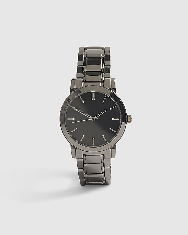 Black Metal Strap Watch