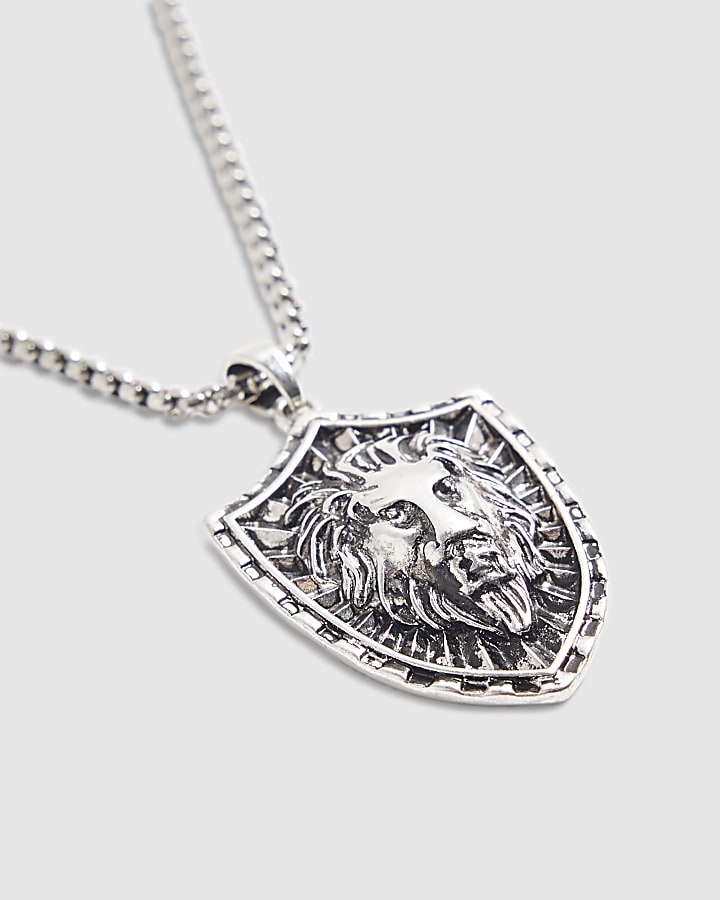 Silver Lions Pendant Necklace