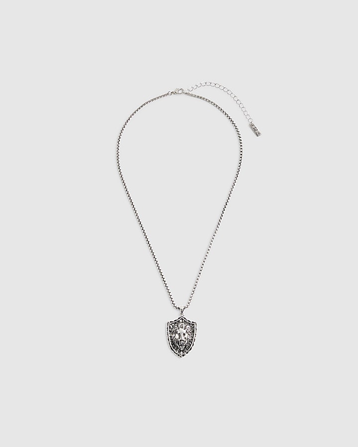 Silver Lions Pendant Necklace