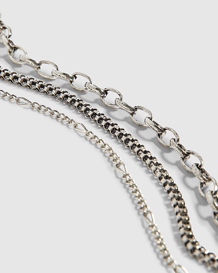 Silver Chain Set Of 3 Neck Chains