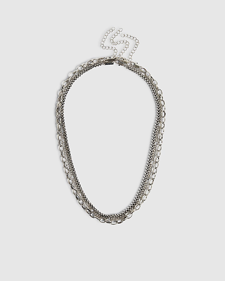 Silver Chain Set Of 3 Neck Chains