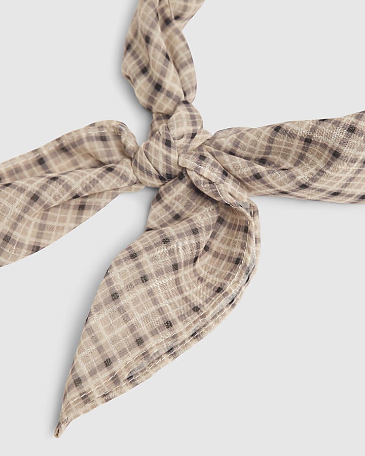 Brown Check Bandana